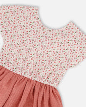 Load image into Gallery viewer, Deux Par Deux Bi-Material Dress - Strawberries