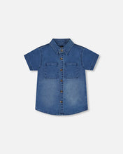 Load image into Gallery viewer, Deux Par Deux Button Down Denim Shirt - Dark Blue