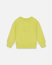 Load image into Gallery viewer, Deux Par Deux Graphic Sweatshirt - Lime Green Scooter