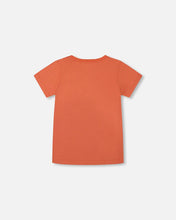 Load image into Gallery viewer, Deux Par Deux Graphic Tee - Navy & Orange Dino