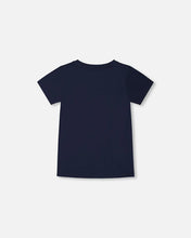 Load image into Gallery viewer, Deux Par Deux Graphic Tee - Smiling Navy