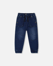 Load image into Gallery viewer, Deux Par Deux Denim Joggers - Dark Blue