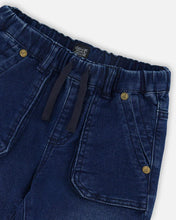 Load image into Gallery viewer, Deux Par Deux Denim Joggers - Dark Blue