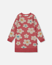 Load image into Gallery viewer, Deux Par Deux Knitted Dress - Flower Jacquard