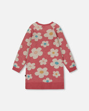 Load image into Gallery viewer, Deux Par Deux Knitted Dress - Flower Jacquard