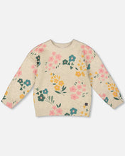 Load image into Gallery viewer, Deux Par Deux Floral Knitted Sweater - Oatmeal