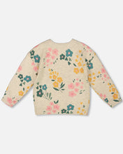 Load image into Gallery viewer, Deux Par Deux Floral Knitted Sweater - Oatmeal