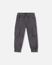 Load image into Gallery viewer, Deux Par Deux Cargo Pocket Joggers - Dark Grey Blue