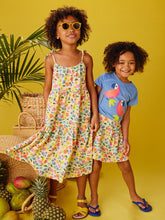 Load image into Gallery viewer, Tea Collection Tie Shoulder Tiered Dress- Sketched Wild Flowers