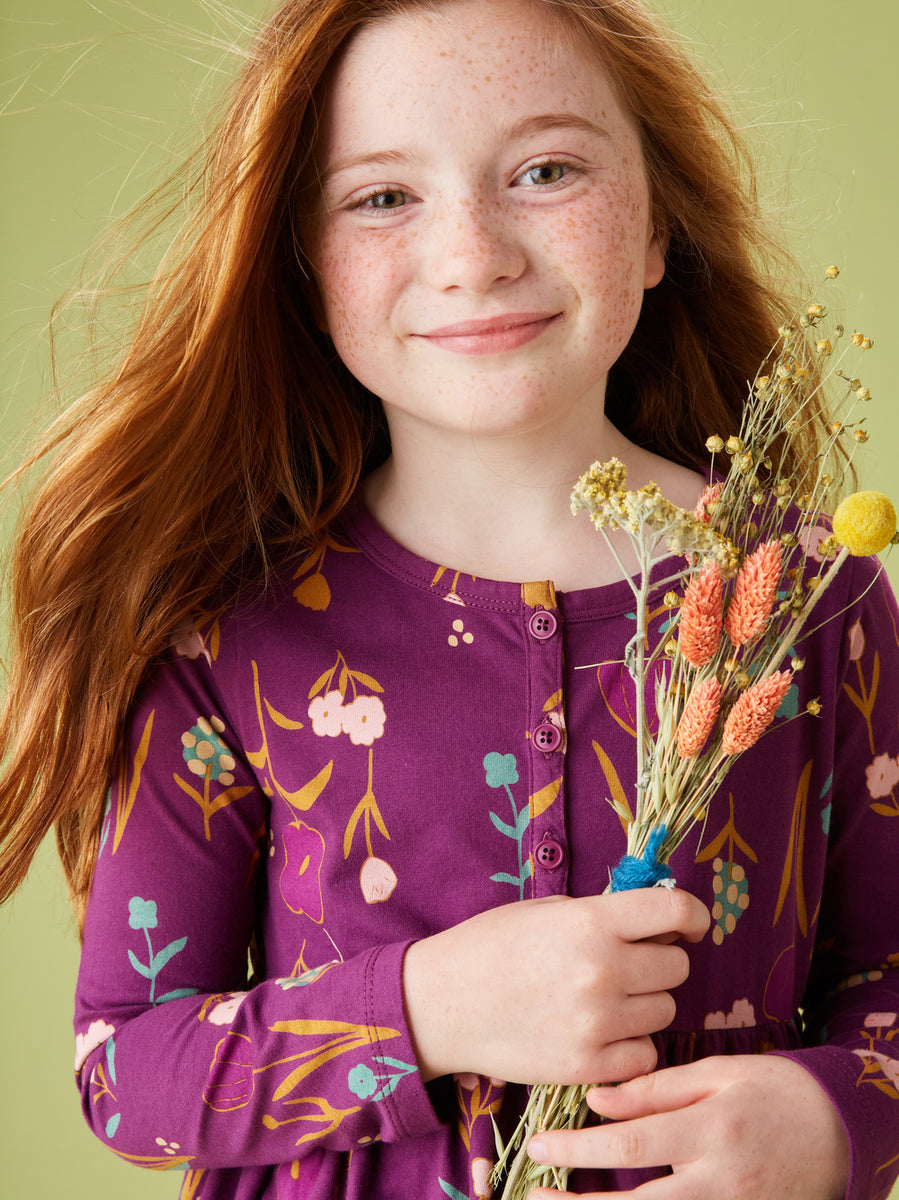 Tea Collection Tiered Henley Dress Freyja Floral Finn & Izzy