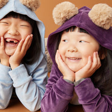 Load image into Gallery viewer, Tea Collection Pom Ear Velour Hoodie - Purple Punch