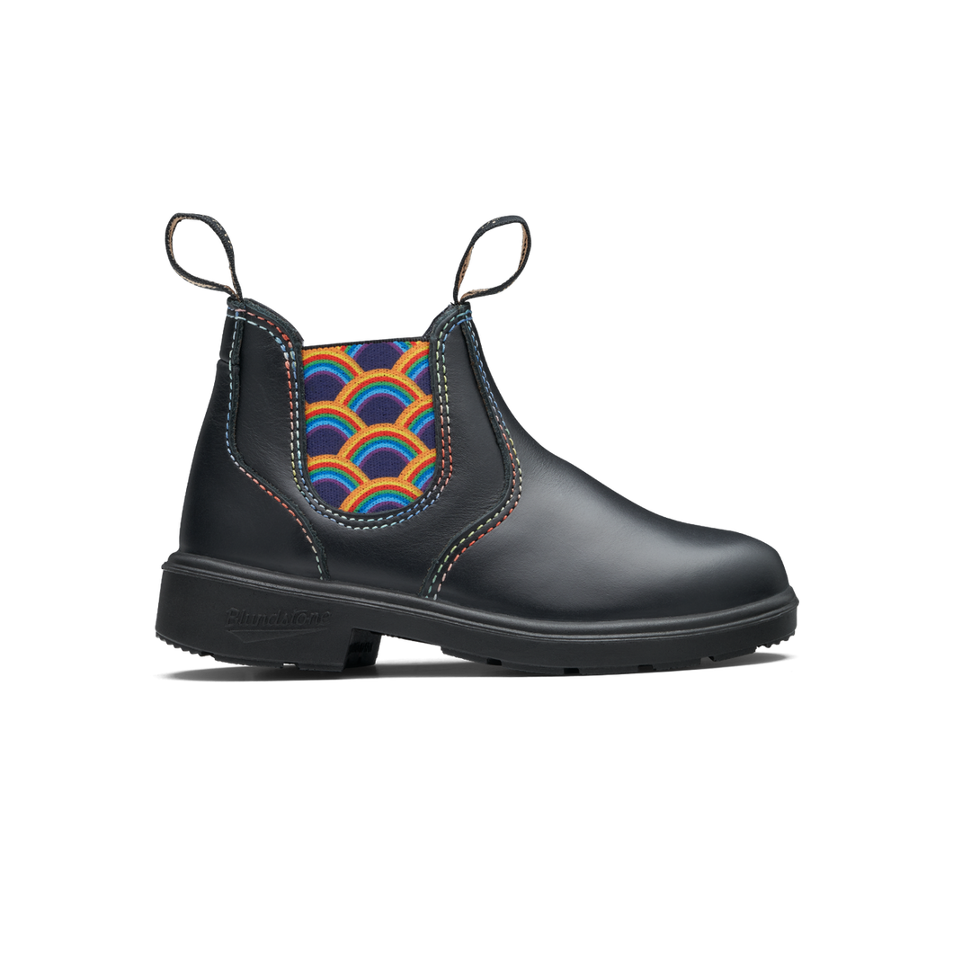 SALE! Blundstone 2254- Black with Rainbow Elastic and Contrast Stitching