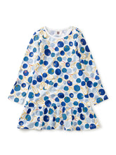 Load image into Gallery viewer, Tea Collection Long Sleeve Ruffle Hem Dress - Swedish Blueberries
