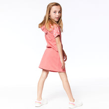 Load image into Gallery viewer, Deux Par Deux- Tea Rose Raglan Short Sleeve Hooded Dress