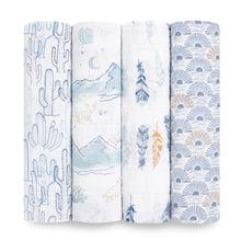 Load image into Gallery viewer, Aden + Anais Cotton Muslin Swaddle 4 Pack
