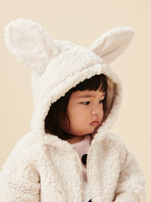 Tea Collection Bunny Ears Sherpa Baby Sweater Finn Izzy