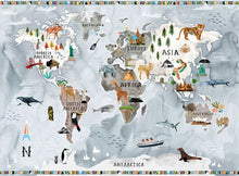 Load image into Gallery viewer, Oopsy Daisy Placemat- Watercolour World Map
