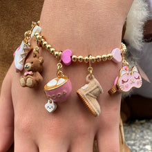 Load image into Gallery viewer, Charm It - Gold Glitter Ice Skate Charm
