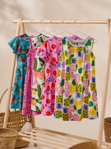 Tea Collection Trapeze Baby Dress - Tropical Fruits