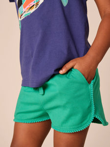 Tea Collection Pom Pom Gym Shorts - Viridis