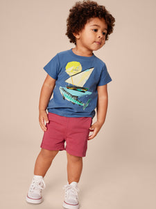 Tea Collection Shark & Sailboat Graphic Baby Tee - Cobalt