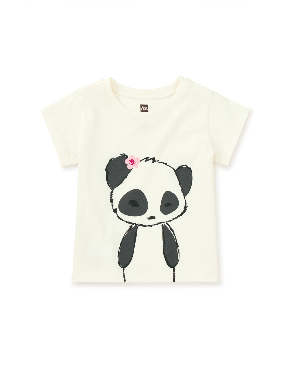 Tea Collection Panda Graphic Baby Tee - Chalk