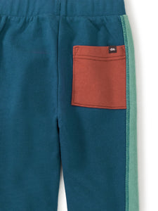 Tea Collection Colorblock Joggers - Bedford Blue