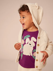 Tea Collection Creature Comfort Baby Cardigan - Oatmeal Heather