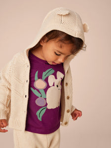 Tea Collection Creature Comfort Baby Cardigan - Oatmeal Heather