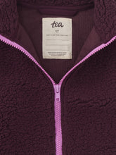 Load image into Gallery viewer, Tea Collection Teddy Fleece Zip Up Jacket - Purple Fig
