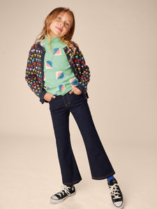 Tea Collection Denim Flare Pants - Dark Wash