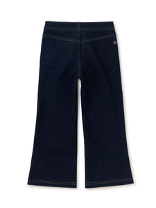 Tea Collection Denim Flare Pants - Dark Wash