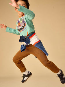 Tea Collection Colorblock Rugby Top - Naval Blue