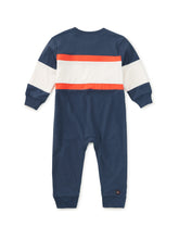 Load image into Gallery viewer, Tea Collection Colorblock Rugby Baby Romper - Naval Blue
