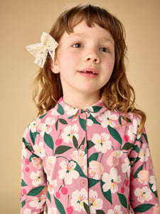 Tea Collection Collared Shirtdress - Cherry Blossoms