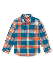 Tea Collection Flannel Button Up Shirt - Blue Plaid