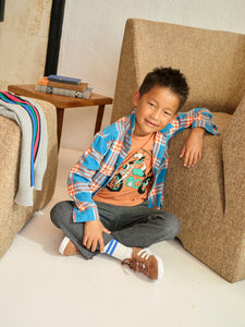 Tea Collection Flannel Button Up Baby Shirt - Blue Plaid