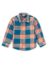 Load image into Gallery viewer, Tea Collection Flannel Button Up Baby Shirt - Blue Plaid
