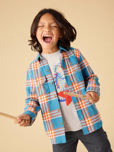 Tea Collection Flannel Button Up Shirt - Blue Plaid