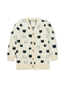 Tea Collection Long Iconic Cardigan - Turkish Cats