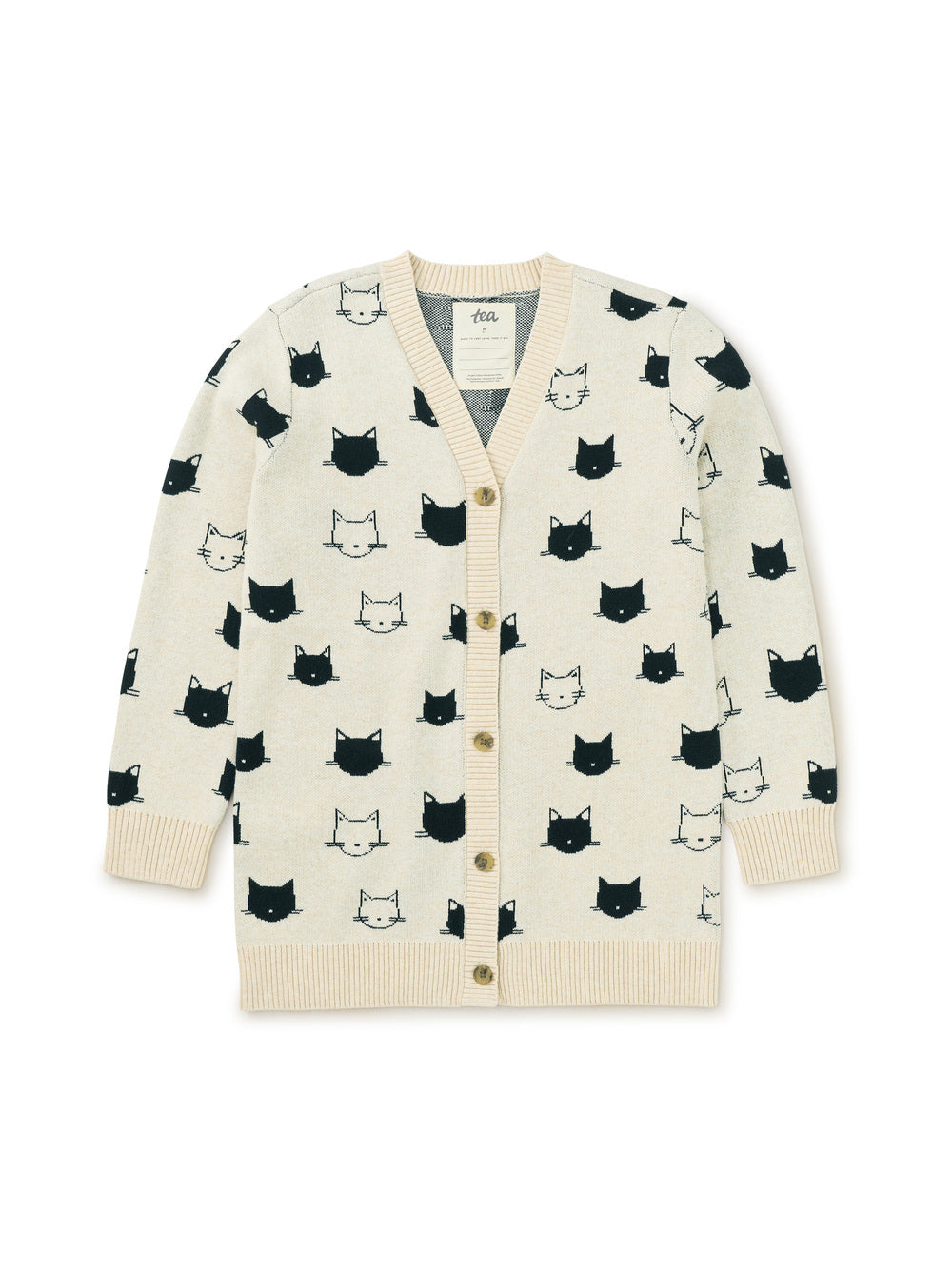 Tea Collection Long Iconic Cardigan - Turkish Cats