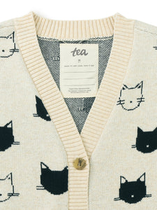 Tea Collection Long Iconic Cardigan - Turkish Cats