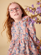 Load image into Gallery viewer, Tea Collection Corduroy Henley Shirtdress - Japanese Floral
