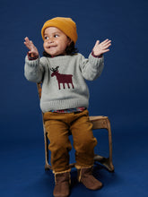 Load image into Gallery viewer, Tea Collection Moose Baby Sweater - Heather Grey

