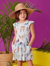Load image into Gallery viewer, Tea Collection Flutter Sleeve Pocket Dress- Pop Parrots
