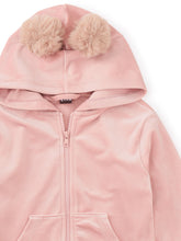 Load image into Gallery viewer, Tea Collection Pom Pom Velour Hoodie - Cameo Pink
