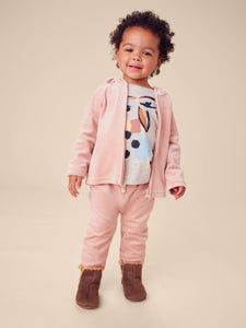 Tea Collection Velour Baby Joggers - Cameo Pink