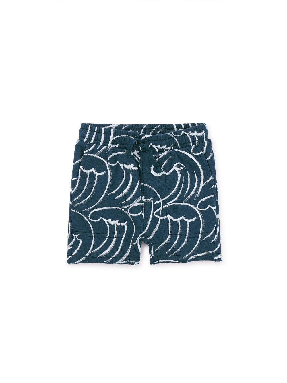 Tea Collection Printed Baby Gym Shorts - Kanagawa Waves