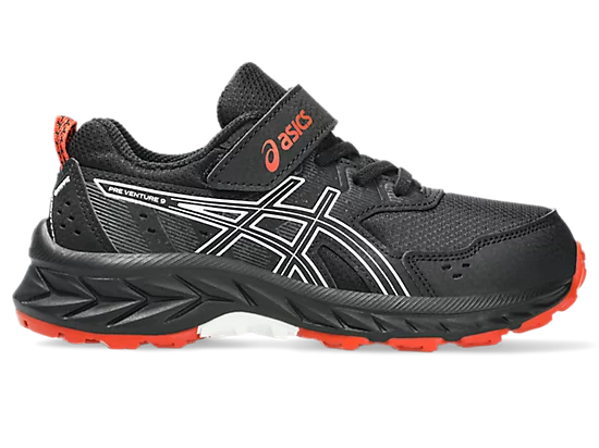 NEW! Asics Pre Venture 9 PS (Velcro) - Black/White