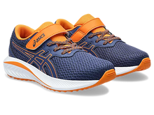 Load image into Gallery viewer, NEW! Asics Pre Excite 10 PS (Velcro) - Deep Ocean/Bright Orange
